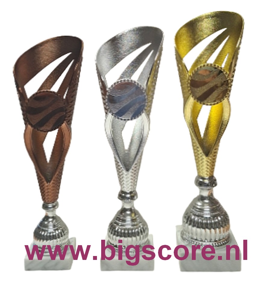BS 2602 Kunststofbeker Goud-Zilver-Brons mooi Cup!!